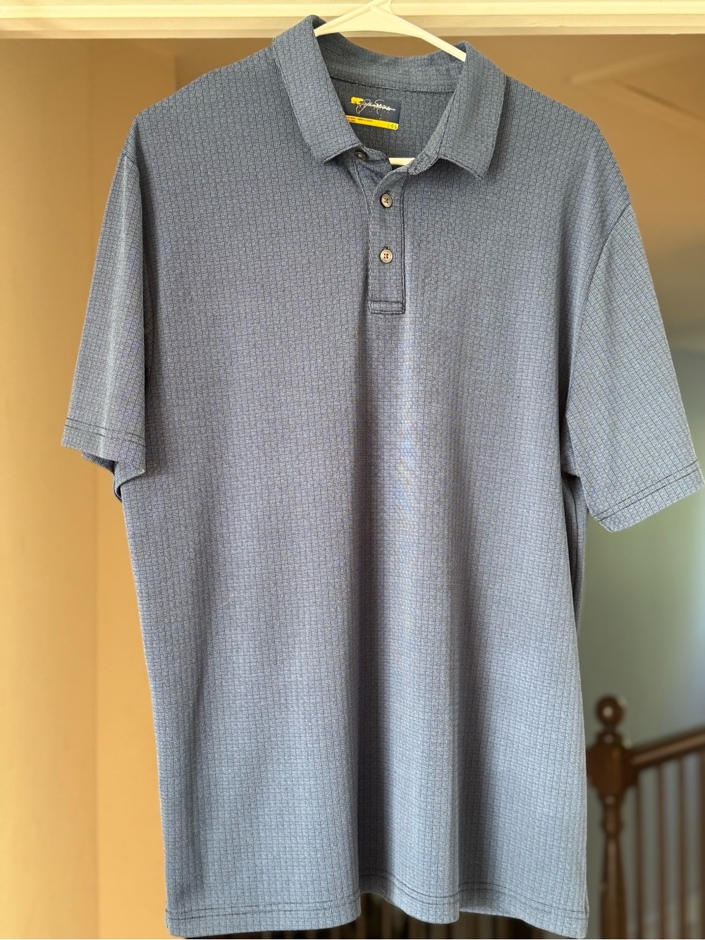 Jack Nicklaus Men's Heathered Blue Polo Shirt with Subtle Texture